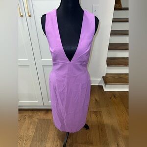 ASOS Bengaline Multi Strap Back Dress Lilac Size 10